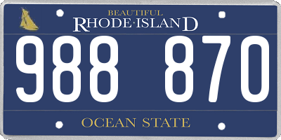 RI license plate 988870