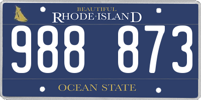 RI license plate 988873