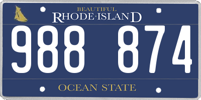 RI license plate 988874