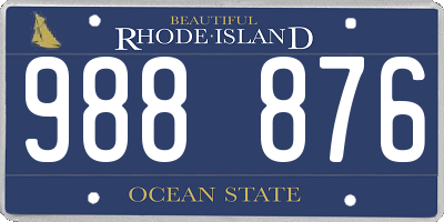 RI license plate 988876