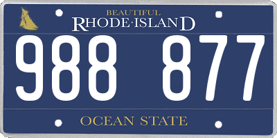 RI license plate 988877