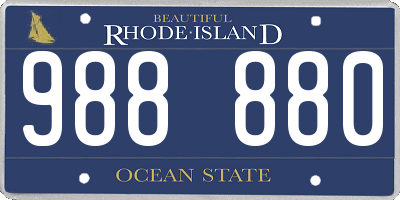 RI license plate 988880