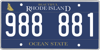 RI license plate 988881