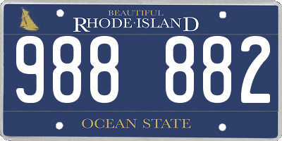 RI license plate 988882