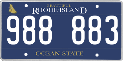 RI license plate 988883