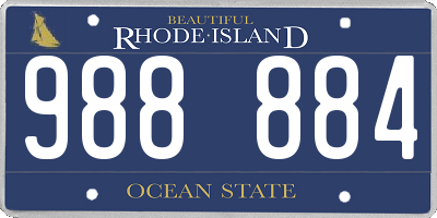 RI license plate 988884