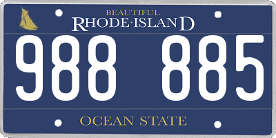 RI license plate 988885