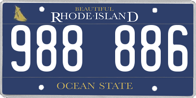 RI license plate 988886