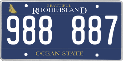 RI license plate 988887