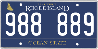 RI license plate 988889