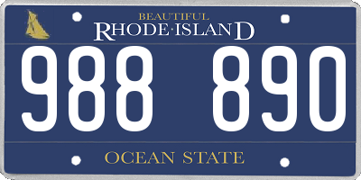 RI license plate 988890