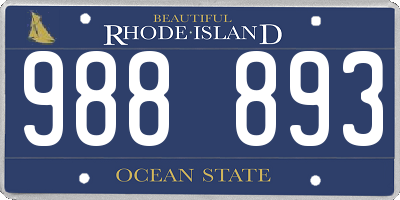 RI license plate 988893