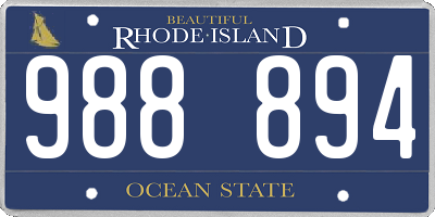 RI license plate 988894