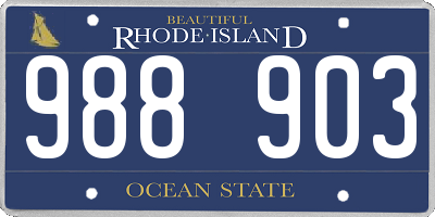 RI license plate 988903