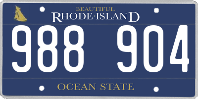 RI license plate 988904