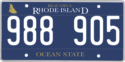 RI license plate 988905