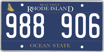 RI license plate 988906