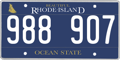 RI license plate 988907