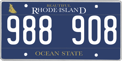 RI license plate 988908