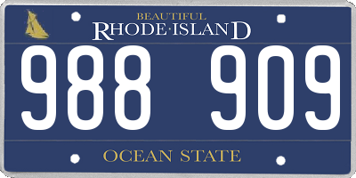 RI license plate 988909