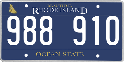 RI license plate 988910