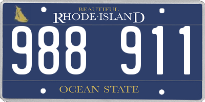 RI license plate 988911