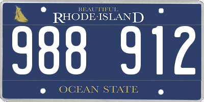 RI license plate 988912