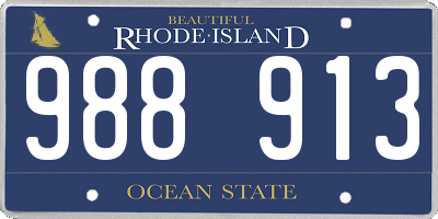 RI license plate 988913