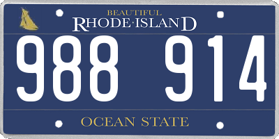 RI license plate 988914