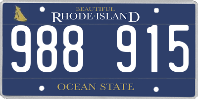 RI license plate 988915