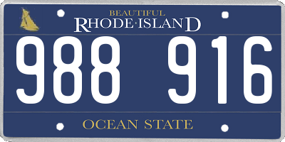 RI license plate 988916