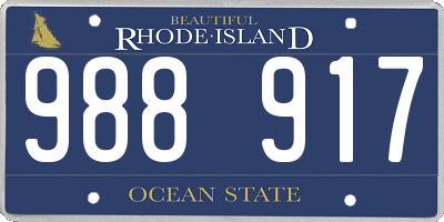 RI license plate 988917