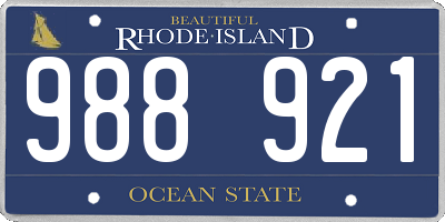 RI license plate 988921