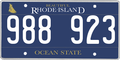 RI license plate 988923