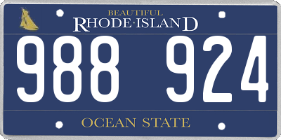 RI license plate 988924