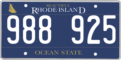 RI license plate 988925