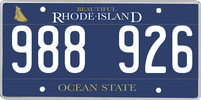 RI license plate 988926