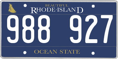 RI license plate 988927