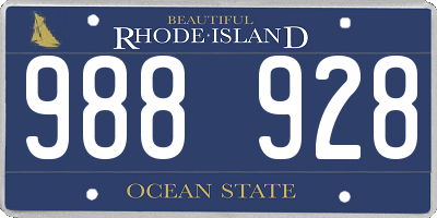 RI license plate 988928