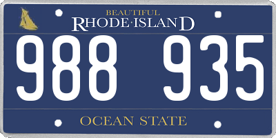 RI license plate 988935