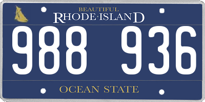 RI license plate 988936