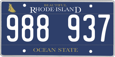 RI license plate 988937