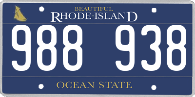 RI license plate 988938