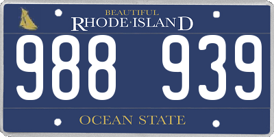 RI license plate 988939