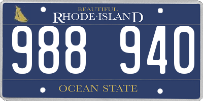 RI license plate 988940