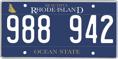 RI license plate 988942