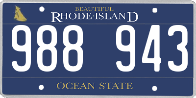 RI license plate 988943