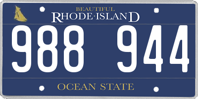 RI license plate 988944