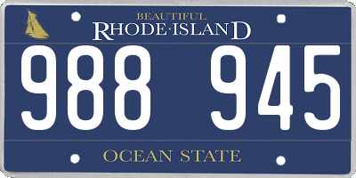 RI license plate 988945