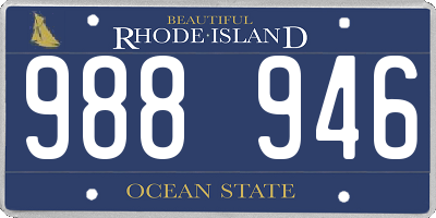 RI license plate 988946